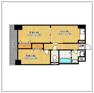 NOBLE RICH博多【1302号室】の間取り