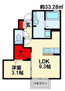 ローズハイツナナ【1階】の間取り