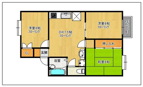 ファミュ名島【201号室】の間取り