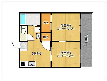 中冨ハイツIII【203号室】の間取り