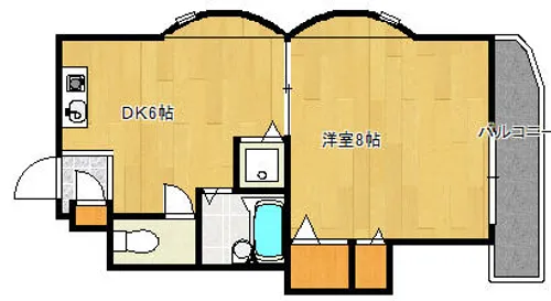 1DKの間取り画像