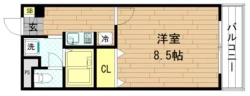 ルミエール巽【1階】の間取り