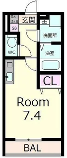 エクセル田中 W棟【1階】の間取り