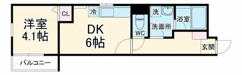 S Apt.門真城垣町【1階】の間取り