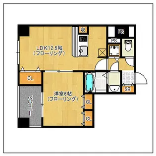 S-FORT警固タワー(旧サムティ警固タワー)【902号室】の間取り