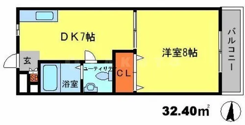 千里山西コーポ第1ビル【2階】の間取り