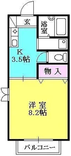 グレイス西宮【102号室】の間取り