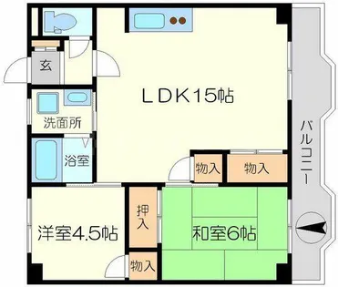 ハイツ香花園【1階】の間取り