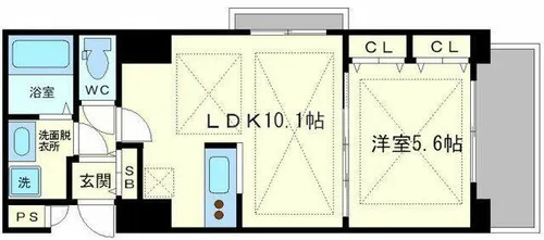 ノルデンハイム江坂Ⅱ【12階】の間取り
