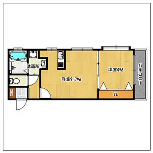 アクタス天神セントラルタワー【4階】の間取り
