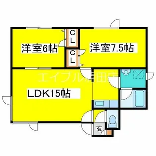 コーポグローリー【102号室】の間取り