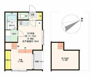 ハーモニーテラス松葉町Ⅴ【1階】の間取り