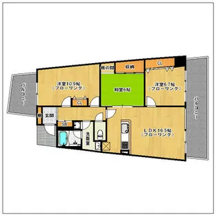 アイランドシティ・インフィニガーデン【N1323号室】の間取り