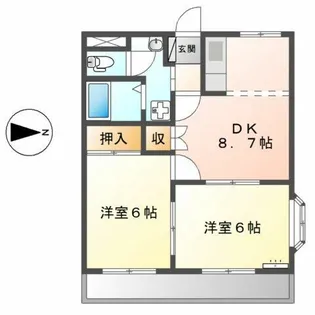 メルロウズプレイスA棟【1階】の間取り