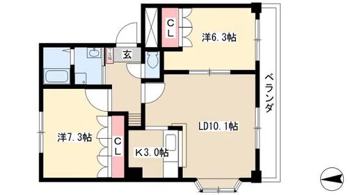 ノイ・ブルク【201号室】の間取り