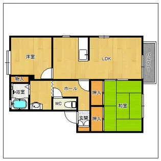コーポハピネス【D101号室】の間取り