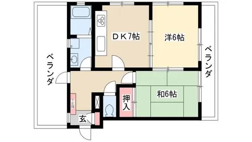 名西ハイツ【402号室】の間取り