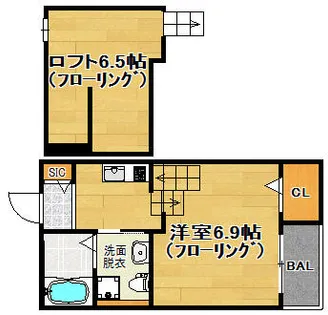 totoro今宿【202号室】の間取り