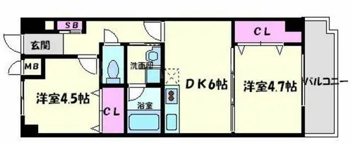 花づつみ守口【2階】の間取り