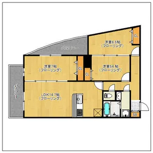 S-FORT警固タワー(旧サムティ警固タワー)【1306号室】の間取り