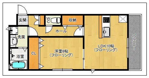 ワイズレジデンス【2A号室】の間取り