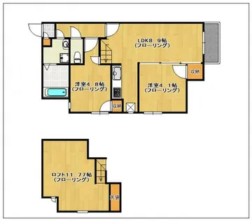 CB博多カルネI【103号室】の間取り