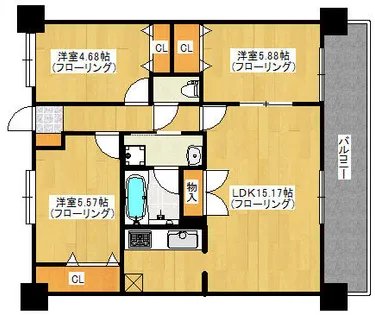 パークテラス香椎駅前【402号室】の間取り