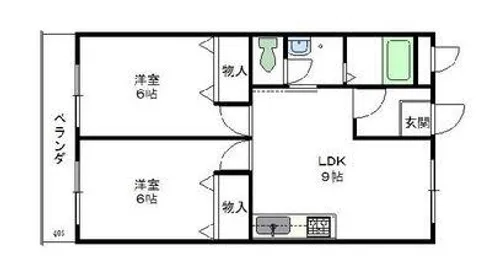 レオハイム木屋【4階】の間取り