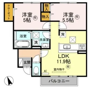 ヴィラ・フォレスティア【1階】の間取り
