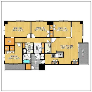 グランドメゾン高取参番館【4階】の間取り