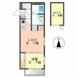 ハーモニーテラス円明町【2階】の間取り