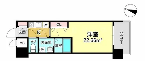 レジュールアッシュ塚本レジデンス【4階】の間取り