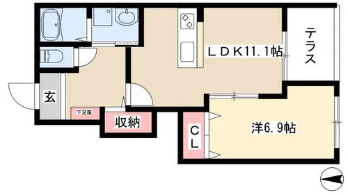 アメニティーハイツ【1階】の間取り