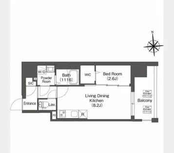 コンフォリア・リヴ南森町Ⅱ【2階】の間取り