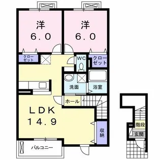 M グレインⅠ【2階】の間取り