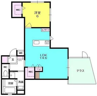 Kauri苦楽園【103号室】の間取り