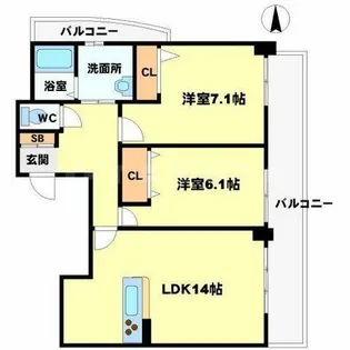 大阪府豊中市長興寺南4丁目【マンション】の間取り