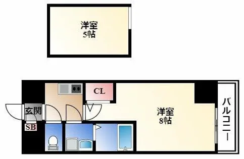 エステムコート名古屋栄デュアルレジェンド【2階】の間取り