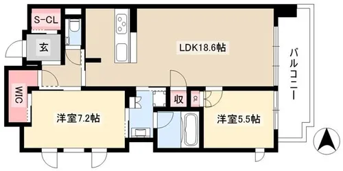 ジュネス清水【8階】の間取り