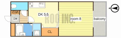 ラフィーヌ上野田【201号室】の間取り