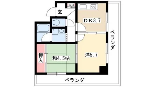 ネオハイツ大須【1215号室】の間取り