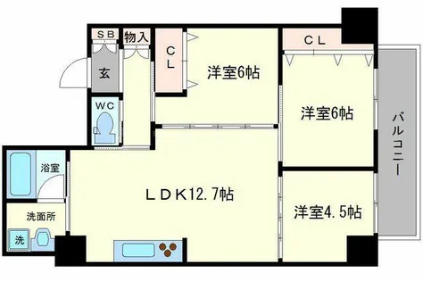 大阪府大阪市淀川区西中島2丁目【マンション】の間取り