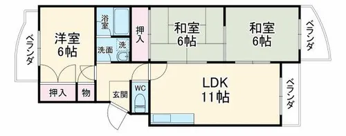 大阪府吹田市山手町4丁目【マンション】の間取り