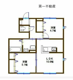 ラシーネ南山【101号室】の間取り