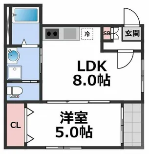 ラ・カーサ大阪【1階】の間取り