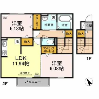NOBコリーヌ【205号室】の間取り