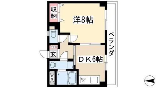 ヒルズ雅【2階】の間取り