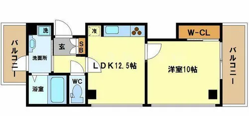 大阪府大阪市西区北堀江1丁目【マンション】の間取り