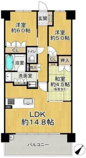 ローレルスクエア健都ザ・テラス【5階】の間取り