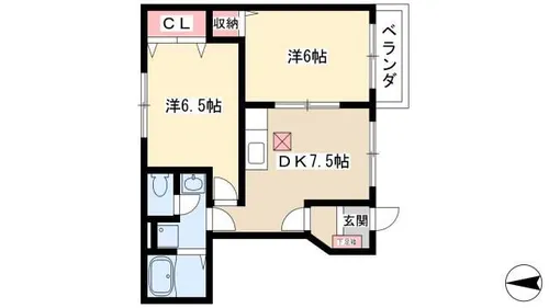 プリムローズK【101号室】の間取り